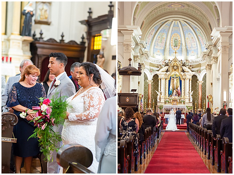 Santa Clara Catholic wedding at Five Wounds with reception at