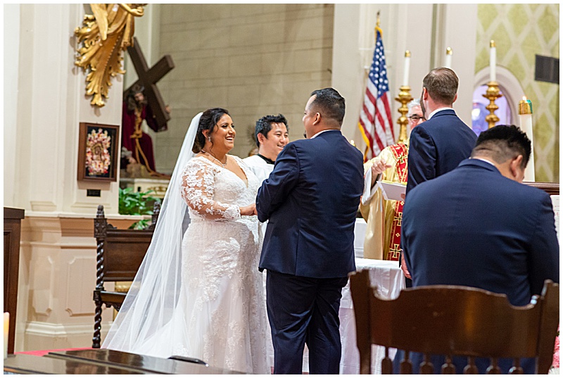 Santa Clara Catholic wedding at Five Wounds with reception at