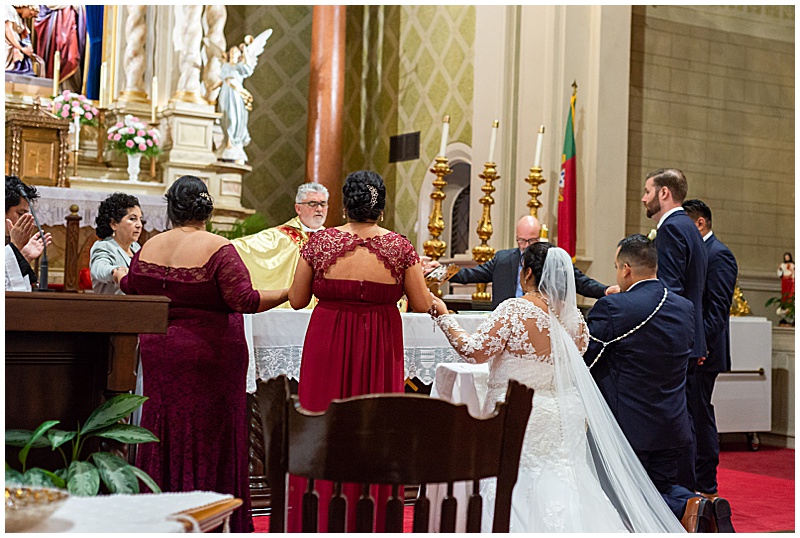 Santa Clara Catholic wedding at Five Wounds with reception at