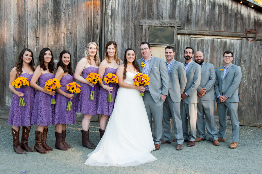 purple and sunflowers wedding featured in wedding fanatic