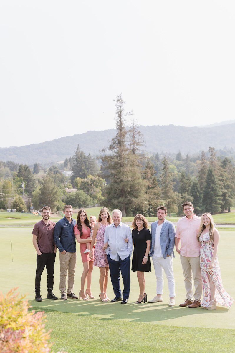 family posing on a golf course at country club in Los Altos, California by Photography Jen Vazquez