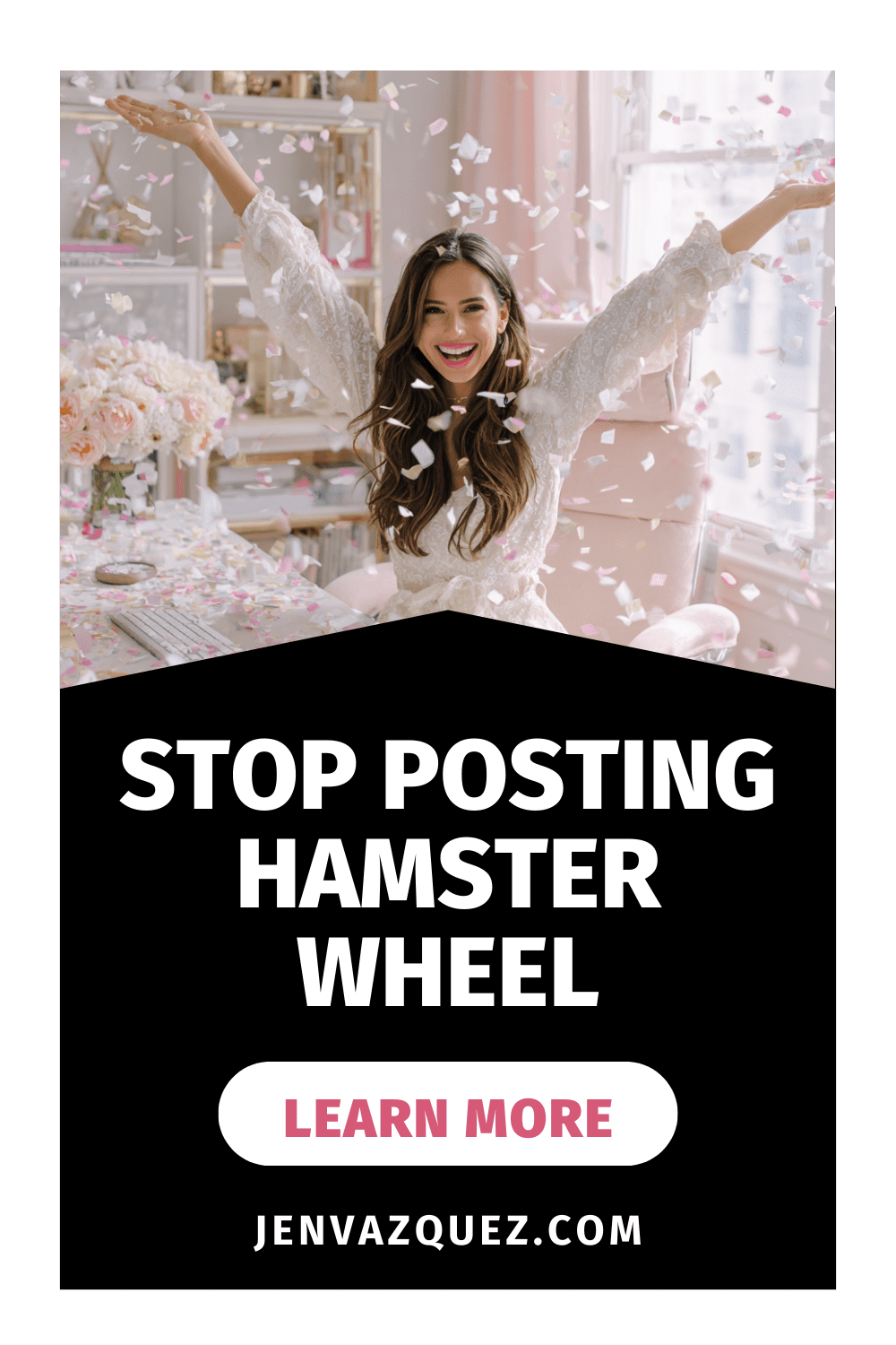 Stop Posting Hamster Wheel How I Cut My Instagram Stress and Boosted Engagement by 5000% with One Tool Instagram Growth Without Burnout. Find out how to show up everywhere your dream clients hang out—without being online 24/7.