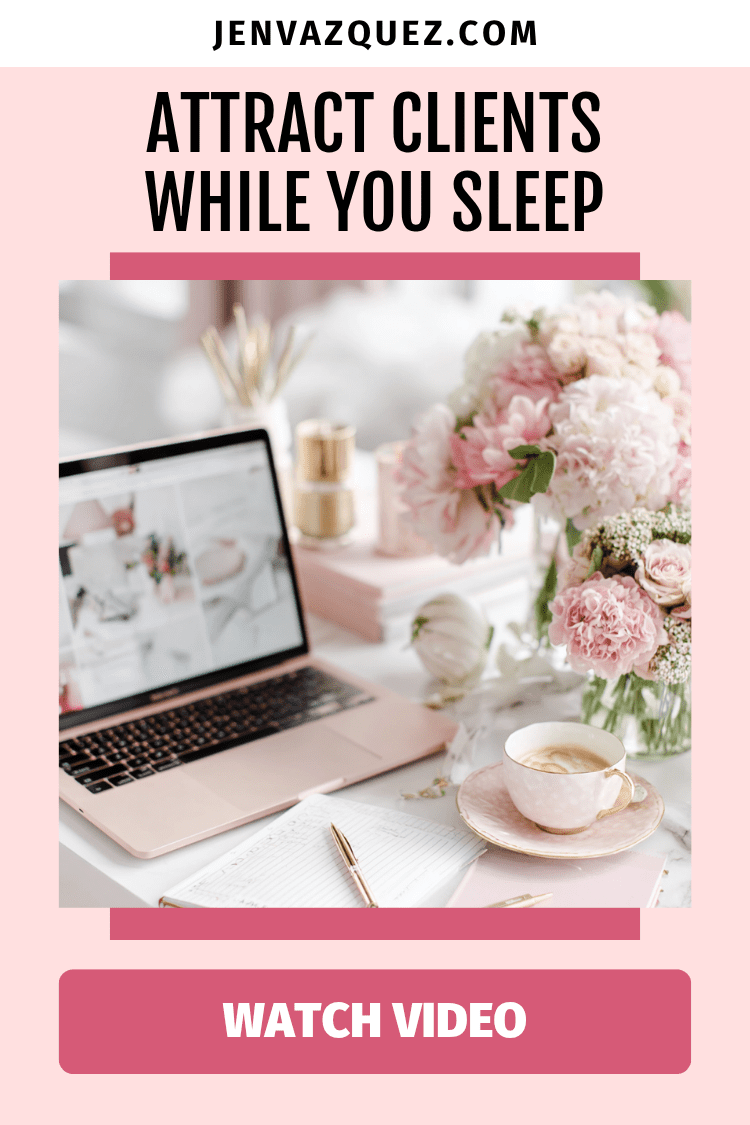 A Pin saying, "Attract Clients While You Sleep Pinterest Marketing for Service Providers"