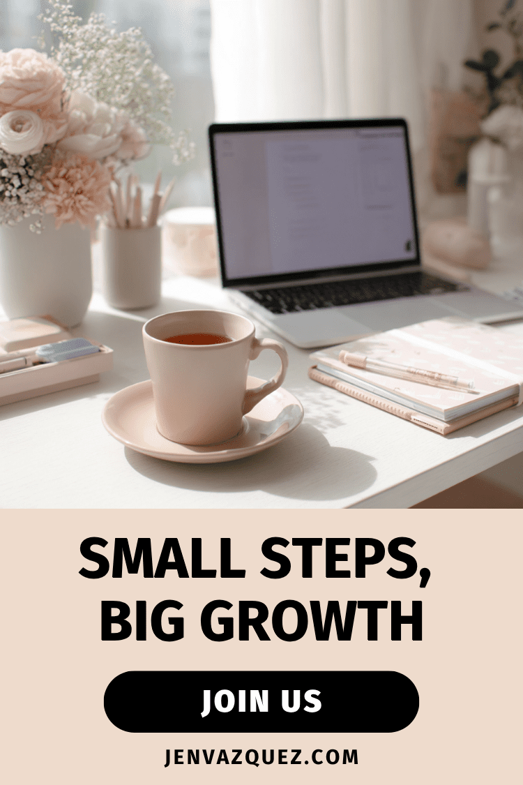 Small Steps, Big Growth When Business Gets Hard_ How to Turn a Client Loss into a Creative Comeback on Marketing Duo Podcast with Cinthia and Jen Pin with words: When Business Gets Hard: How to Turn a Client Loss into a Creative Comeback by Marketing Duo Podcast<br />