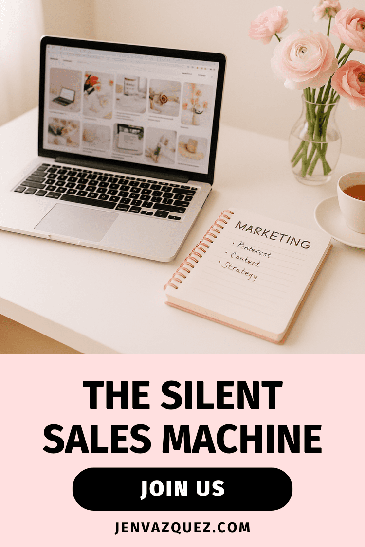A Pin saying The Silent Sales Machine Pinterest Marketing for Service Providers