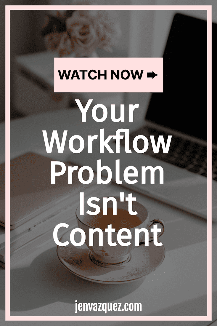 feminine desk in home office with laptop and antique teacup + simple marketing workflow for service providers pin