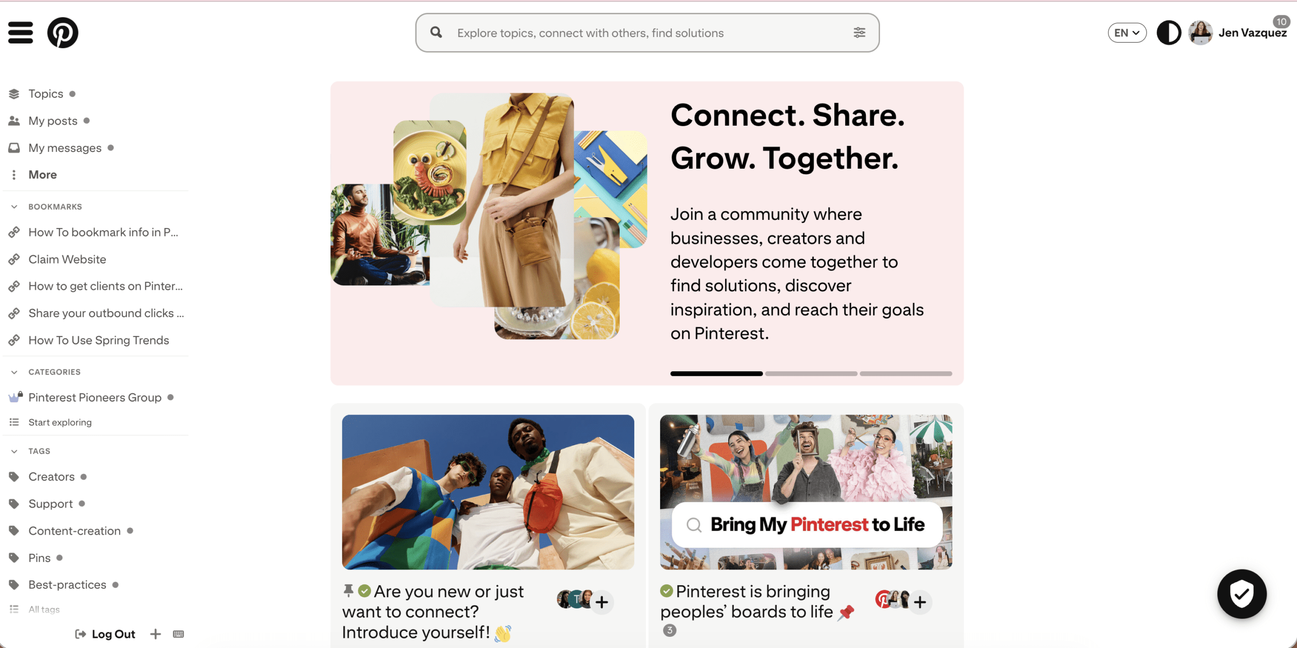 An image of the Pinterest Business Community