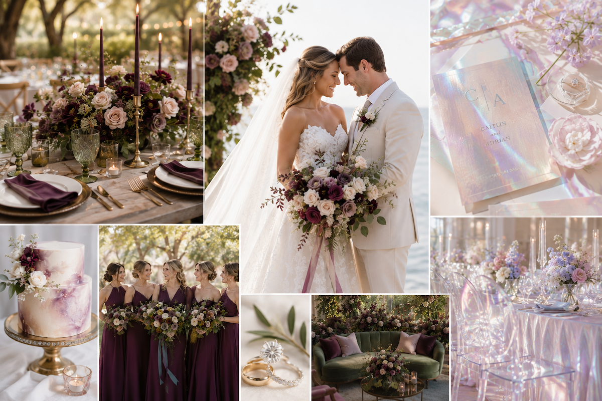 Gathering of wedding photos showing the wedding trends for 2026 by Jen Vazquez